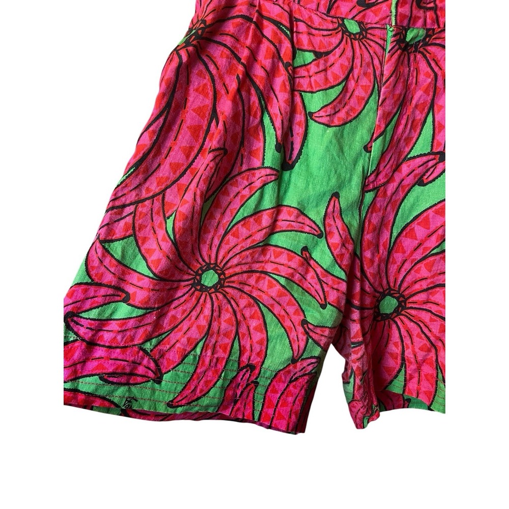 Farm Rio Banana Pitta Linen Shorts XL Pink Floral Tropical Summer Bermudas - Picture 6 of 8